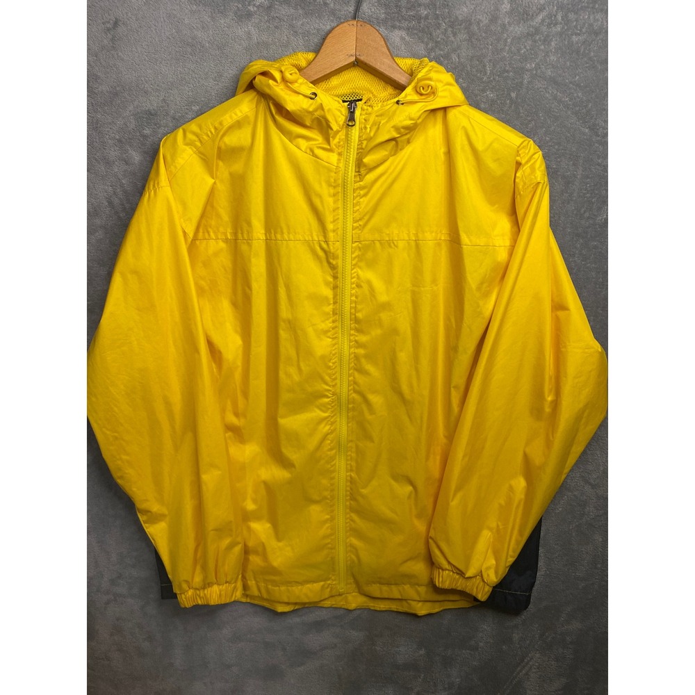 Mens‎ Yellow & Black Lightweight Hooded Windbreaker Jacket